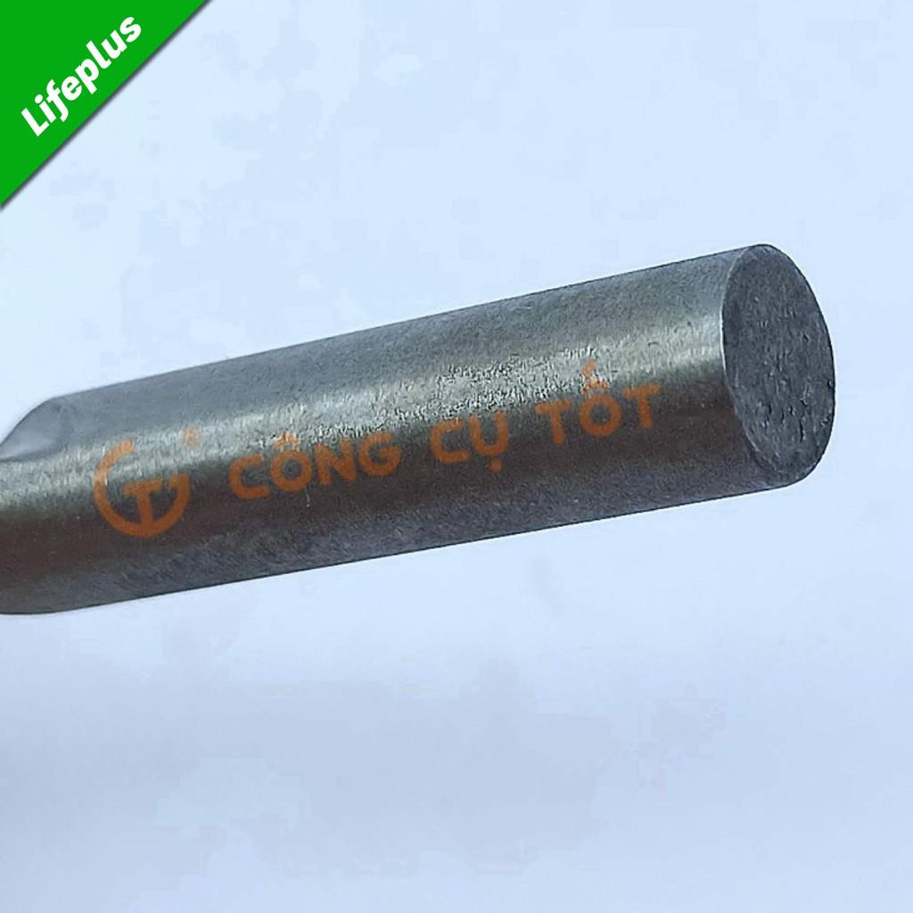 Mũi khoan xiên 2 tầng trụ xoắn trắng 4.2 - 9.0mm chuôi tròn dài 125mm