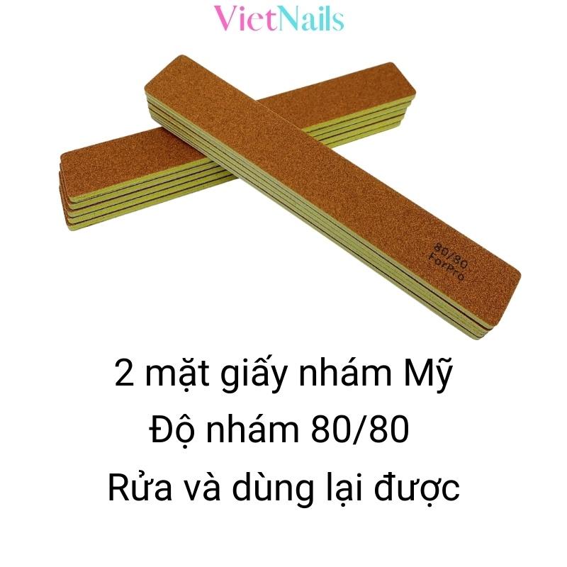 Dũa Móng Bột Móng Gel, Dũa Móng Nail Hai Mặt Giấy Nhám Chỉ Số Nhám 80/80