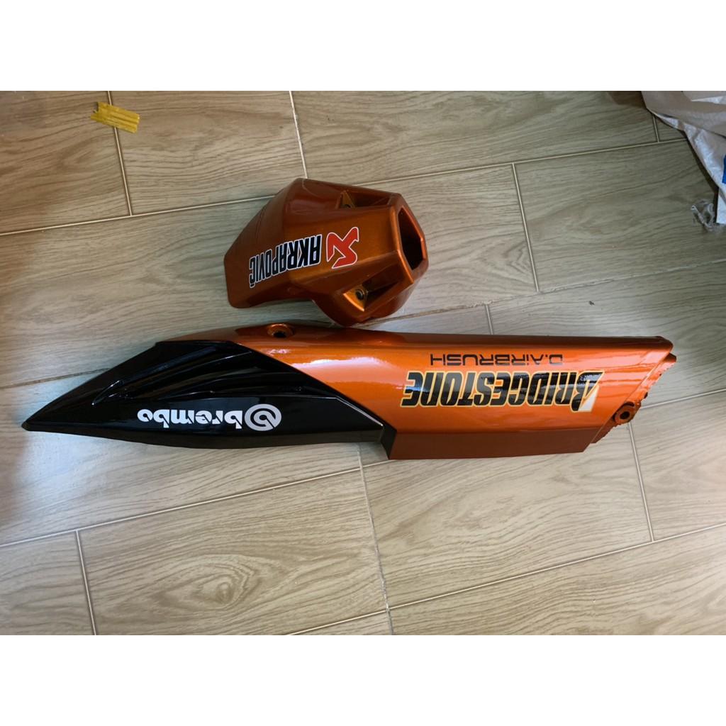 Ốp pô và chụp đích pô xe winner V1 màu cam