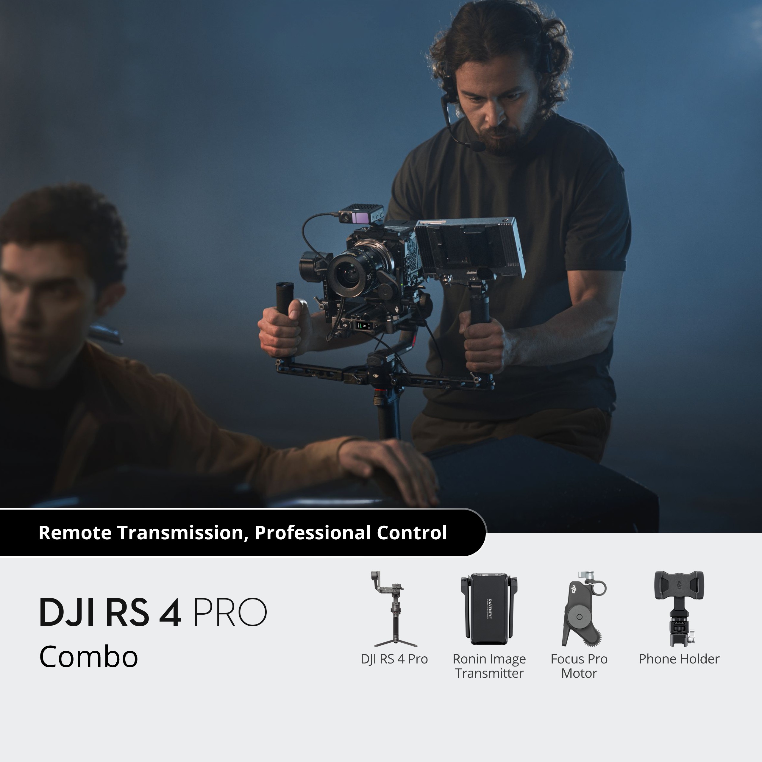 Gimbal máy ảnh DJI RS 4 PRO chống rung cho camera DSLR và Mirrorless tải trọng 4,5kg, quay dọc linh hoạt (DJI RS 4 PRO) - Hàng chính hãng