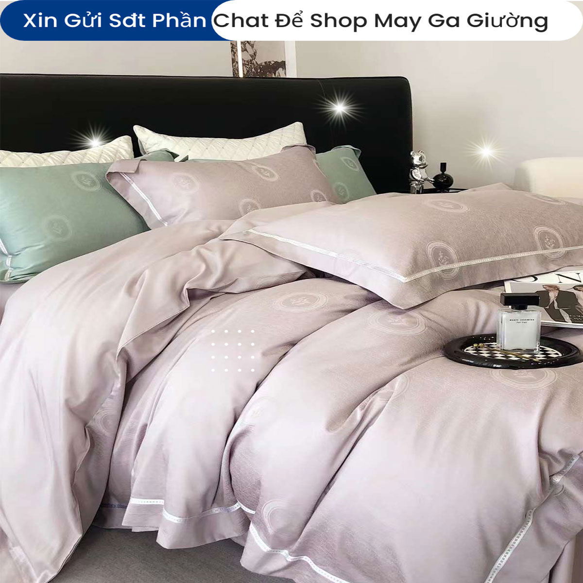 Bộ Chăn Ga Gối Đệm Lụa Tencel 100s Màu Trơn 5 Món ANNA NGUYÊN Cao Cấp Chăn Chần Bông Lụa Mềm 01