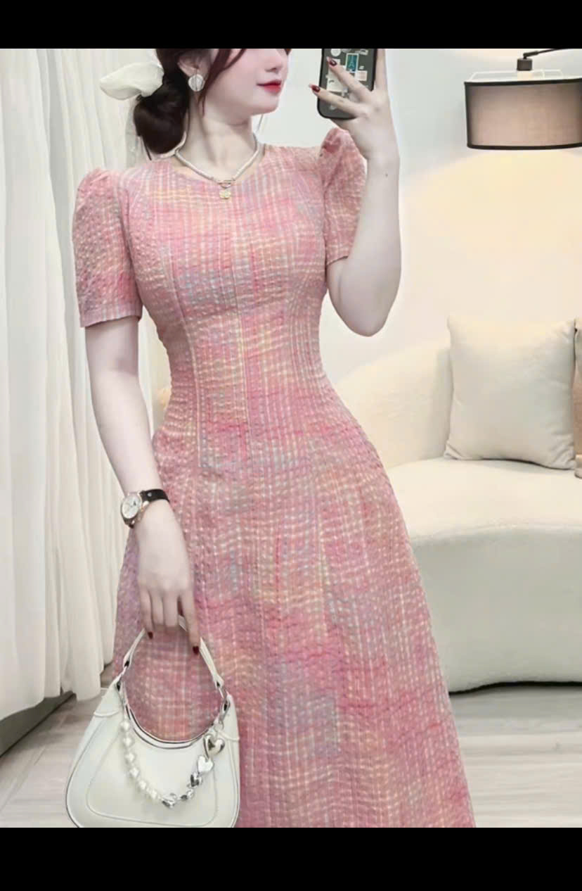 Đầm vải xô tay ngắn dưới 55kg