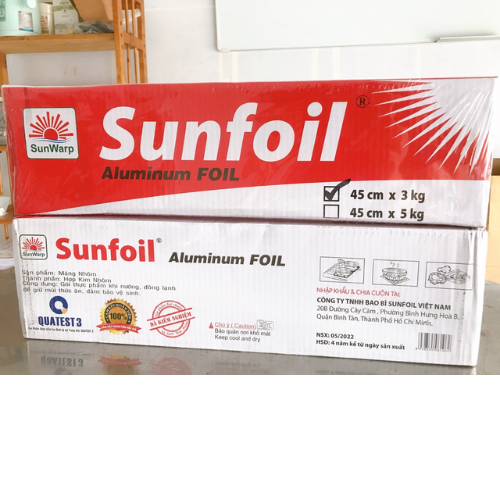 Cuộn Giấy Bạc Nướng Thịt Cá, Thức ăn Sunfoil, Loại 3kg Và 5kg, Cuộn Lớn 30cmx45cm Giấy Bạc Nướng - Egreen Dung  Lần