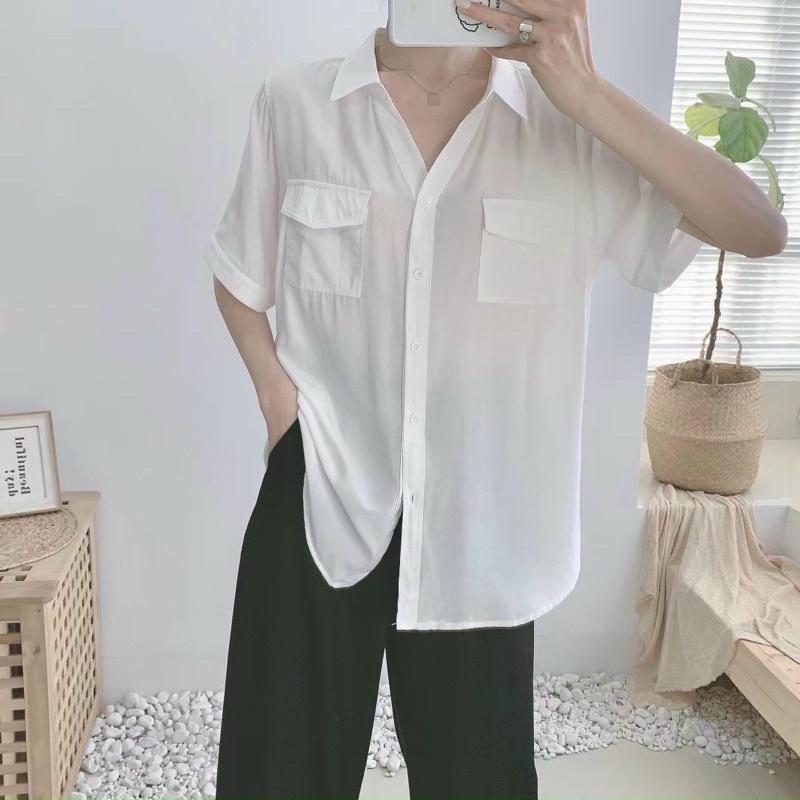 ÁO SƠ MI CỘC TAY BASIC CÓ TÚI
