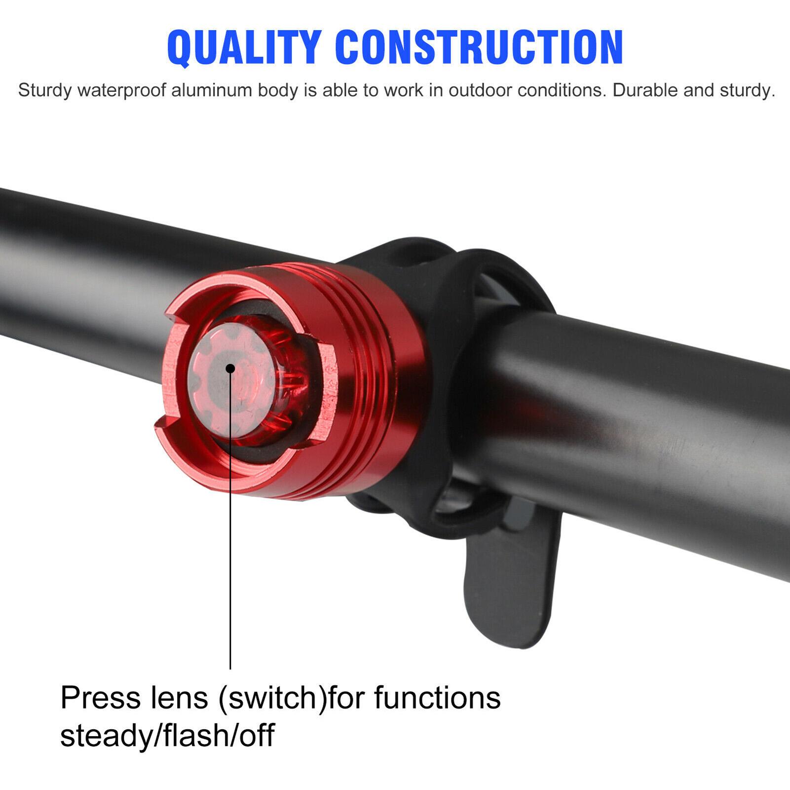 Bộ 4 Cái Đèn Đuôi Xe Đạp Có Cảnh Báo Ánh Sáng Thân Nhôm Chống Thấm Nước An Toàn Bicycle Tail Lights