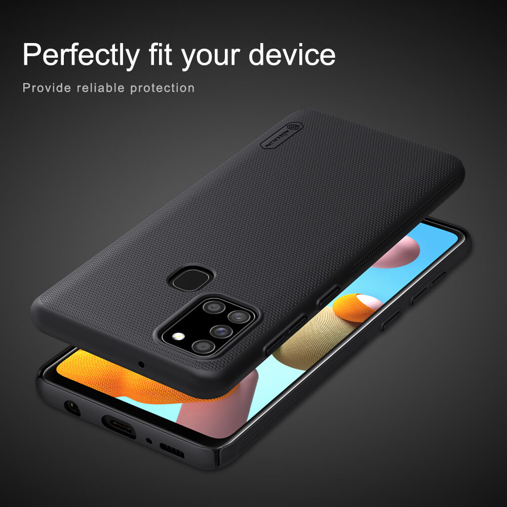 Ốp Lưng Sần chống sốc cho Samsung Galaxy A21s hiệu Nillkin Super Frosted Shield - Hàng Chính Hãng
