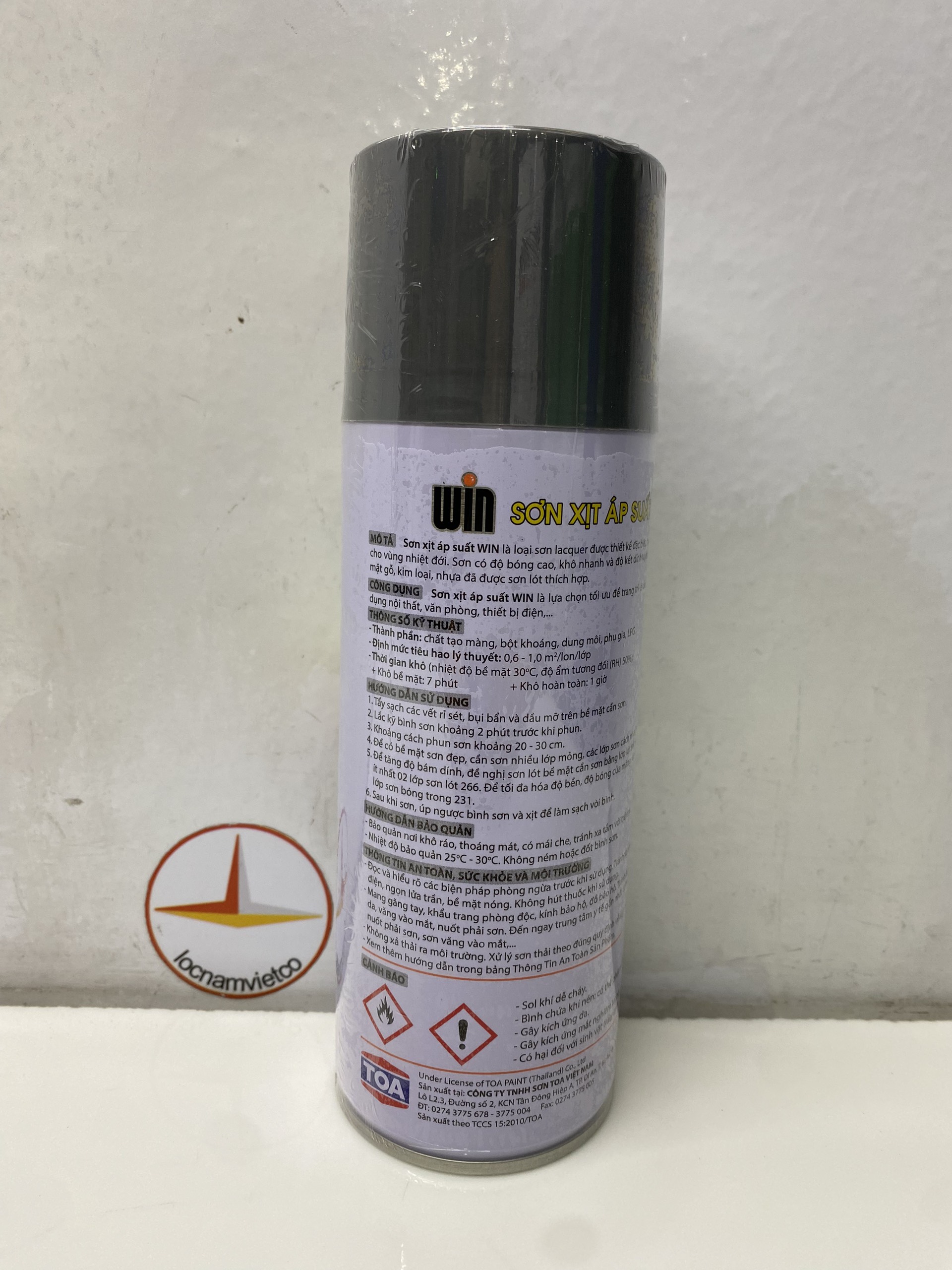 Sơn xịt Win màu xám 225 (mờ) 400ml