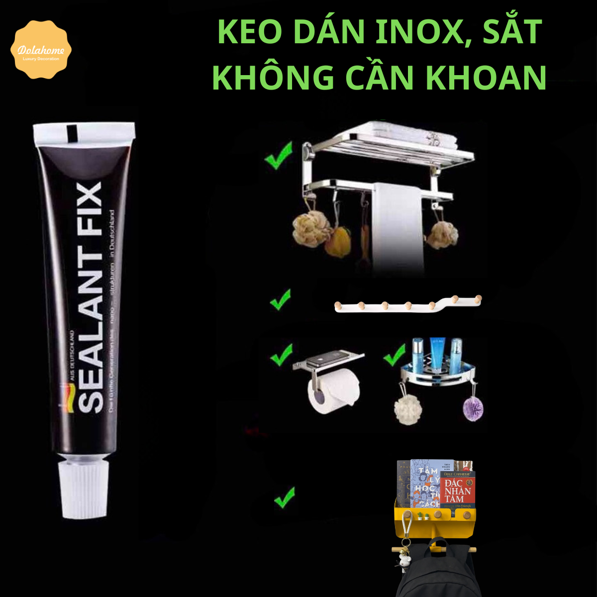Keo Dola Home Dán INOX, Sắt Siêu Chắc Chắn Sealant Fix 12g