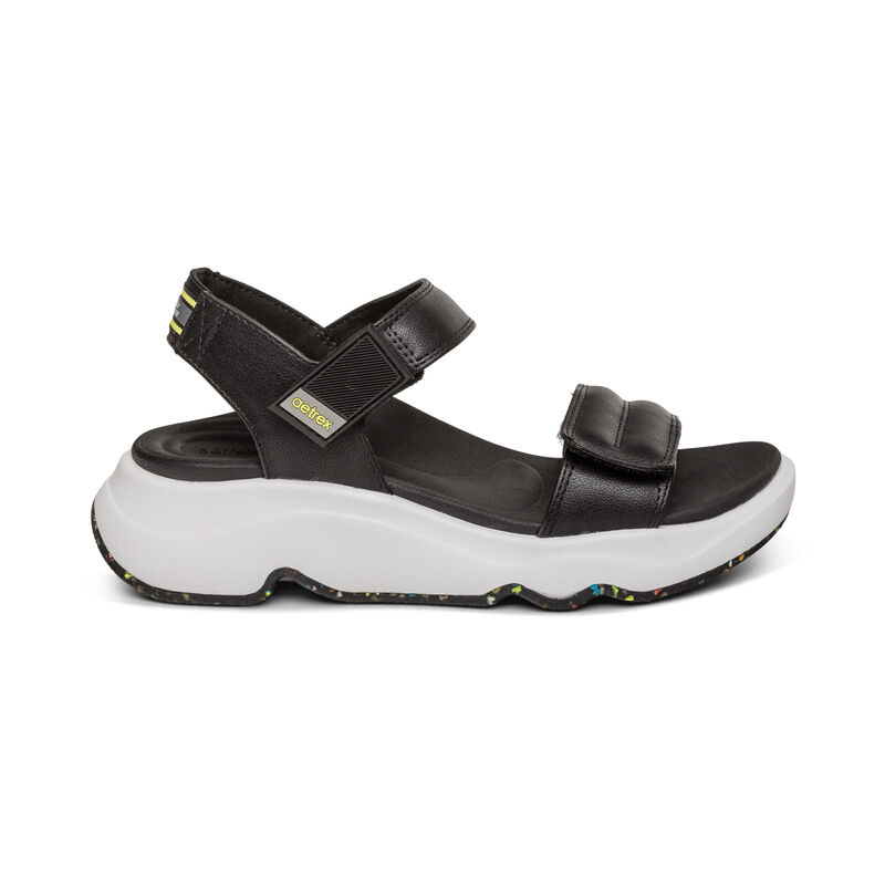 Sandal sức khoẻ nữ Aetrex Whit Black