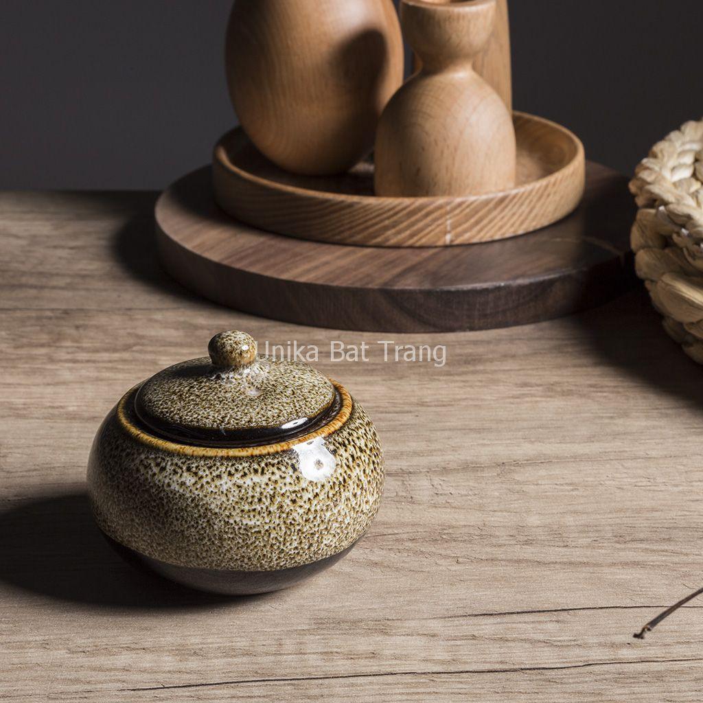 Hũ Đựng Đường Tròn - Hũ Đựng Gia Vị Cao cấp - Gốm Sứ Bát Tràng