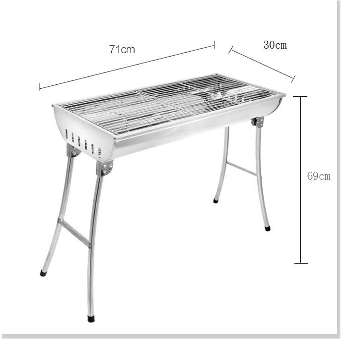 Lò nướng than inox xếp gọn ngoài trời BBQ Full Set 73x33x71cm