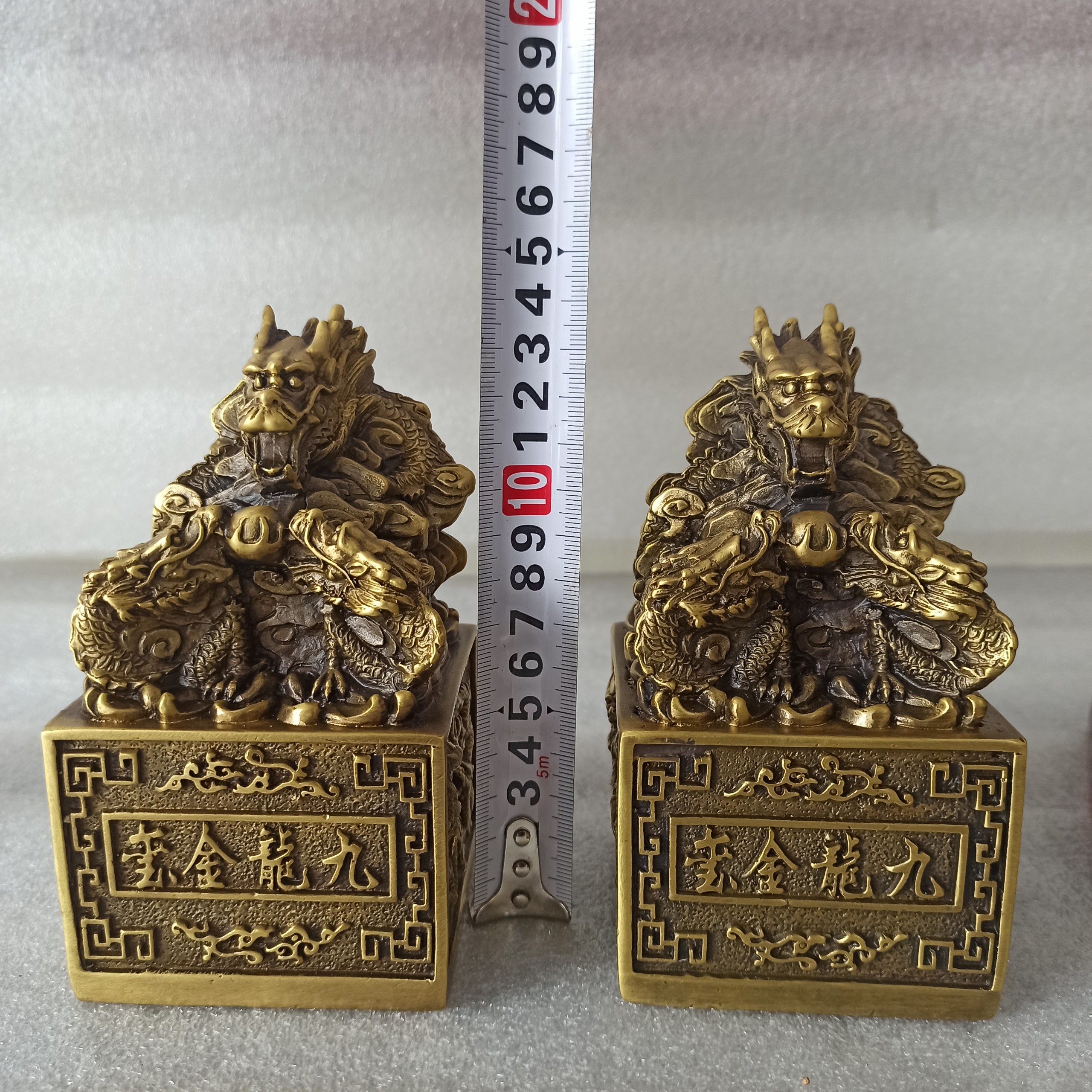 Ấn Rồng Phong Thủy Bằng Đồng, Cửu Long Kim Ấn bằng đồng thau hàng loại I cao cấp-Đồ Đồng Nguyệt Ánh