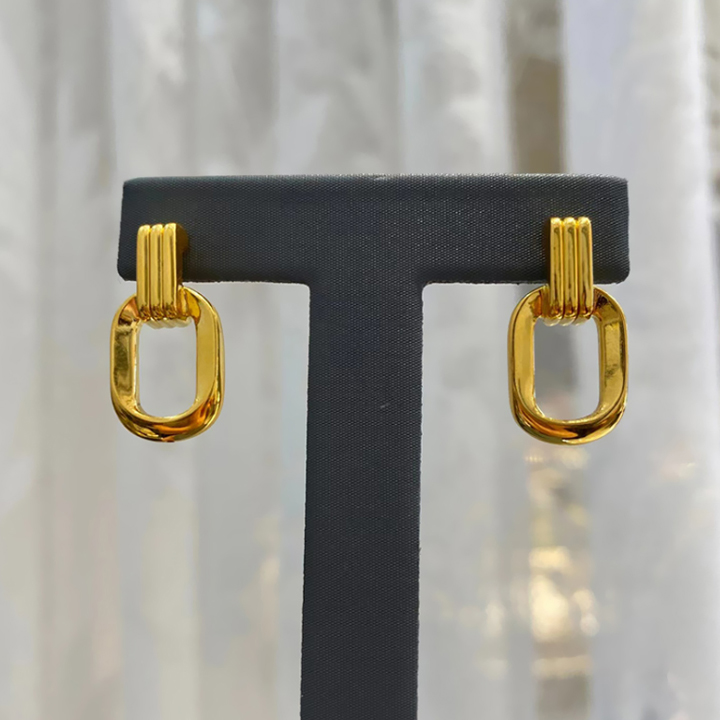 Bông tai nữ titan 2 khoen lồng nhau thời trang WBT568 Không đen không gỉ sét