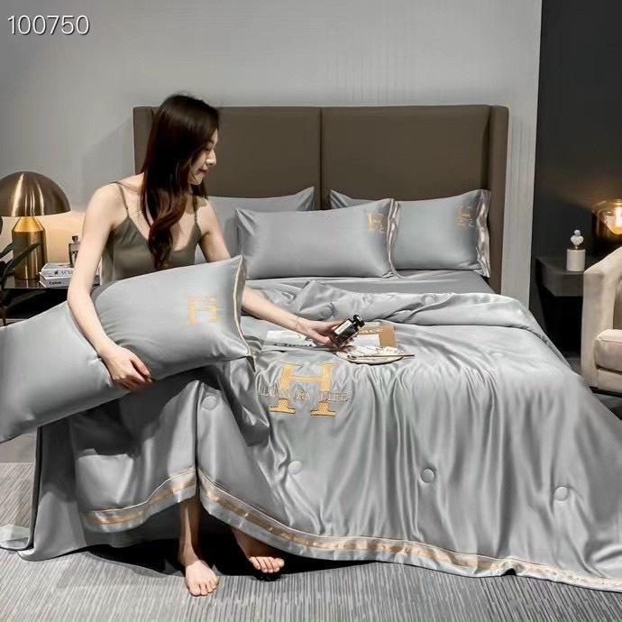 Bộ Chăn Ga Lụa H Chăn Hè Chần Bông
