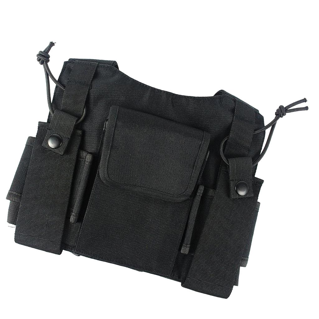 Radio Chest Harness Chest Front Pack Pouch Holster Vest Rig for Two Way Radio Walkie Talkie