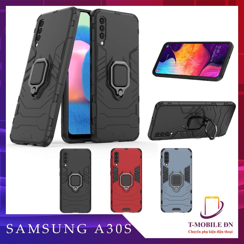 Ốp lưng cho Samsung A30s iron man chống sốc kèm nhẫn xoay chống xem video bảo vệ camera