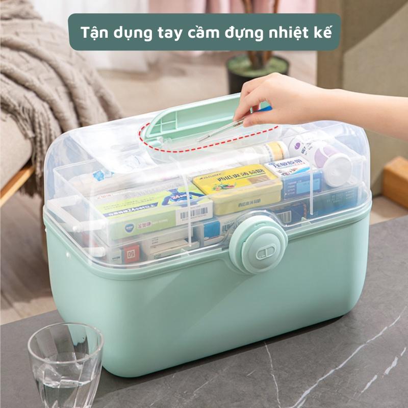 Hộp Đựng Thuốc Gia Đình 3 Tầng Hộp Y Tế Phân Loại Thuốc TOMHOUSE Cỡ Lớn Siêu Tiện Dụng