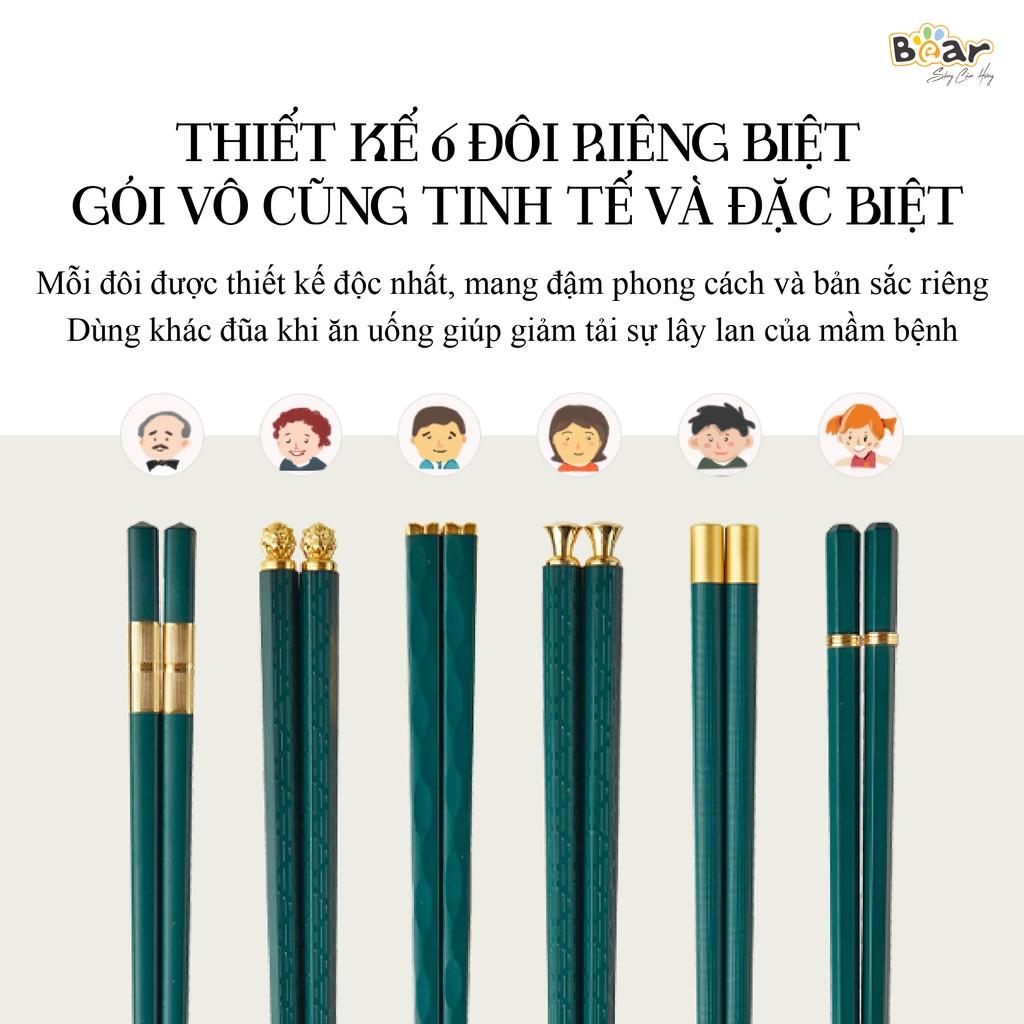 Đũa Kháng Khuẩn Cao Cấp Bear, Kháng Khuẩn Nano Bạc, chất liệu an toàn CX-E0102 - Hàng Chính Hãng