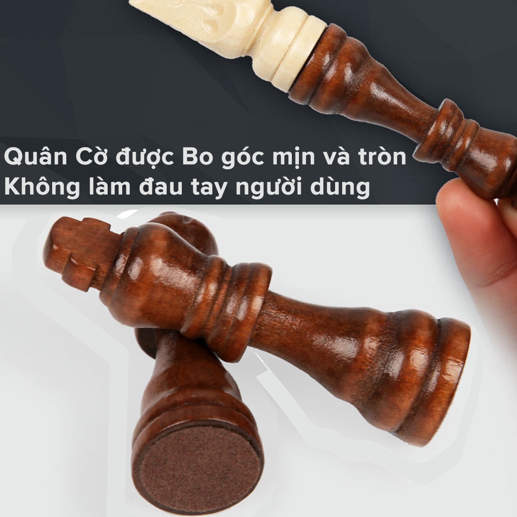 Cờ vua gỗ nam châm cao cấp - Bộ cờ vua nam châm bằng gỗ thông tự nhiên chính hãng D Danido