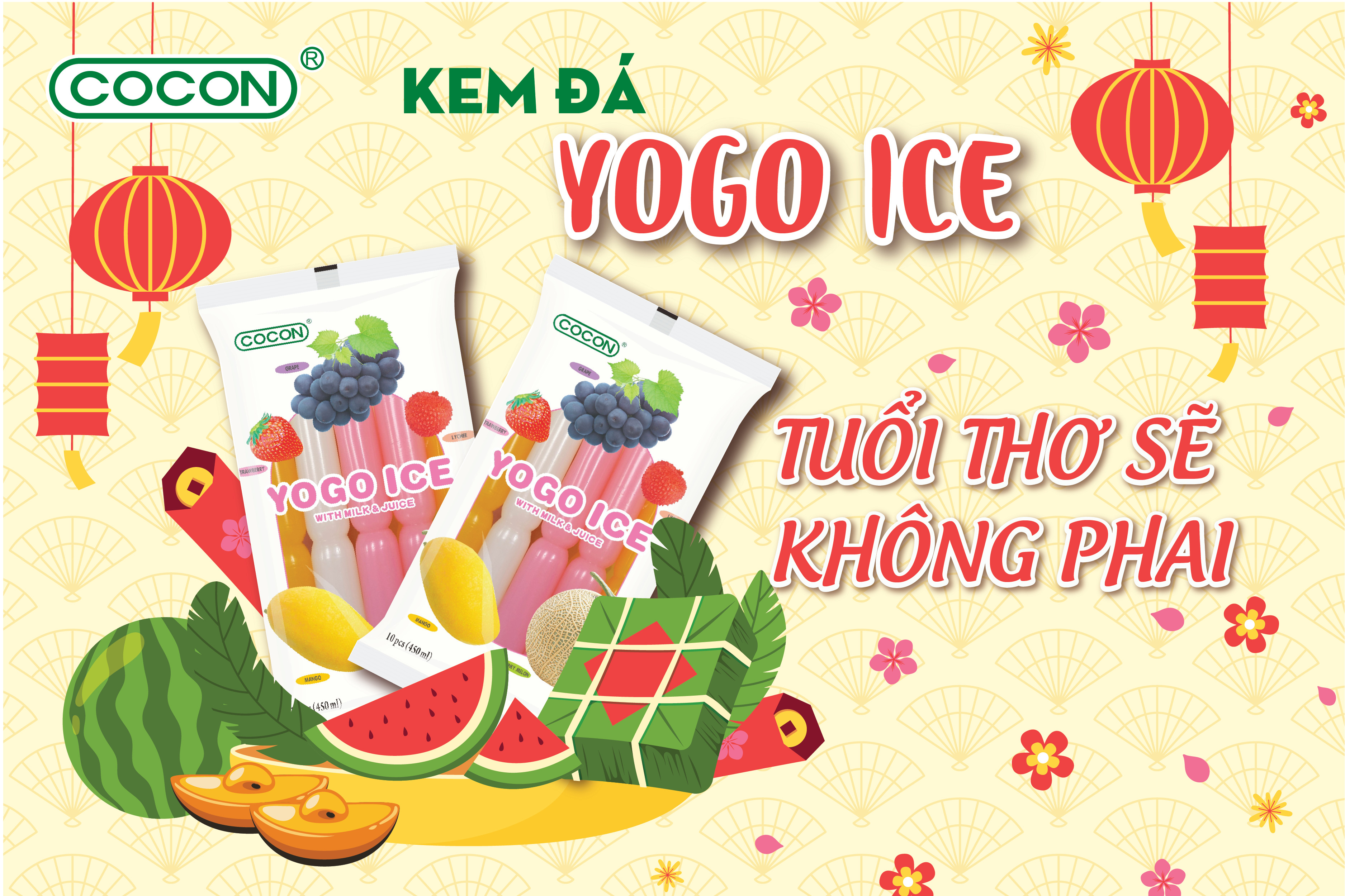 COMBO 3 GÓI KEM ĐÁ YOGO ICE COCON 450ML