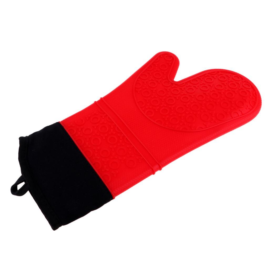 2pcs Heat Resistant Silicone Oven Gloves Baking Cooking BBQ Grilling