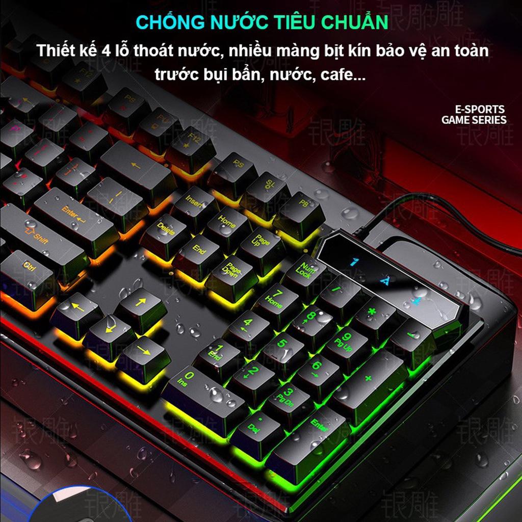 Bàn phím máy tính Gaming RGB LDK V4 - Bàn phím máy tính có dây chơi game chuyên nghiệp, chế độ LED RGB, chống nước