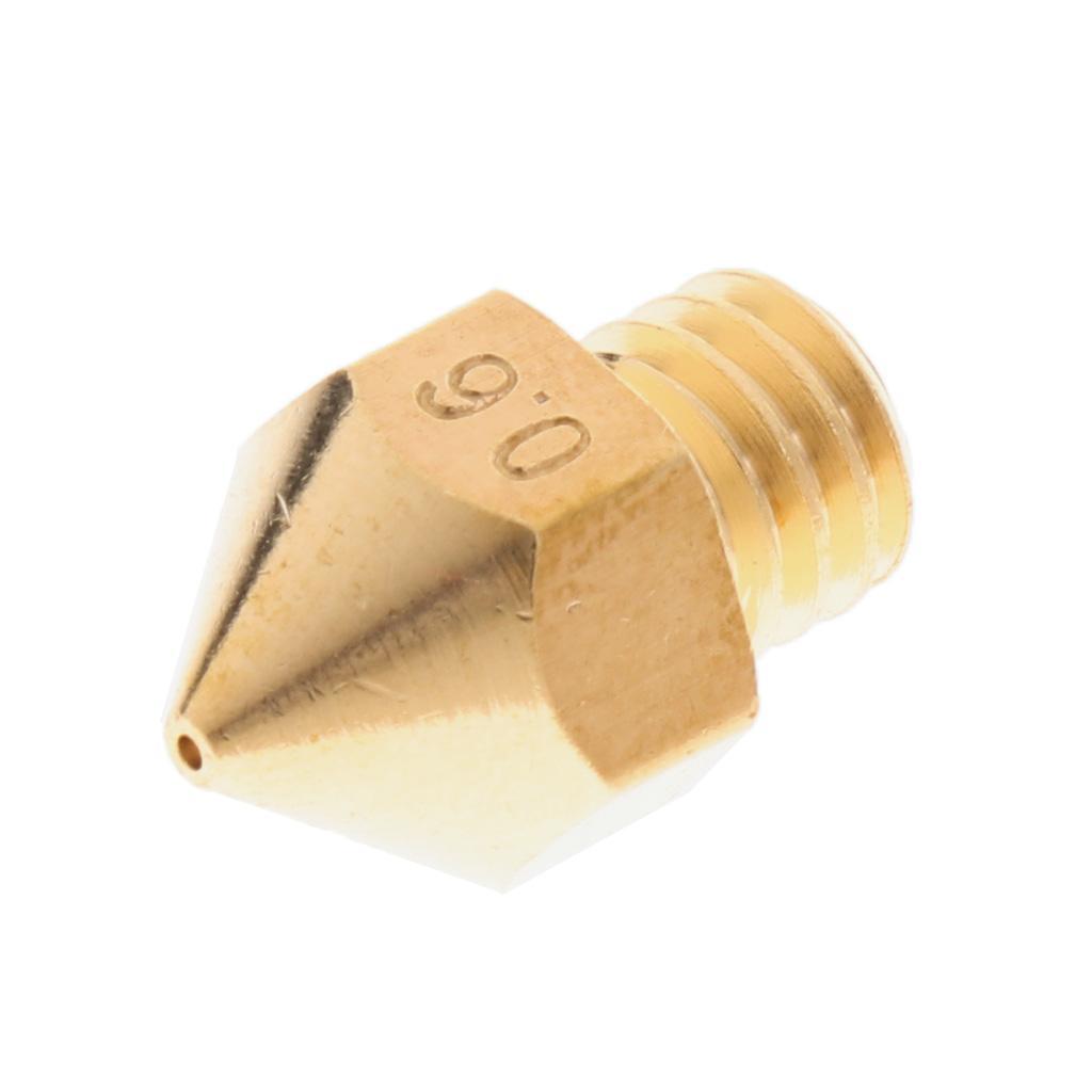 Brass Extruder Nozzle Print Head for 1.75mm Filament 3D Printer 0.6mm+0.8mm
