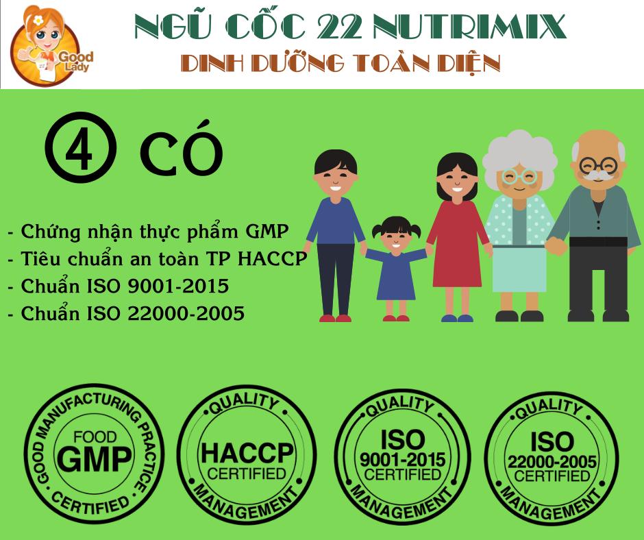 Ngũ cốc (sữa hạt) dinh dưỡng cao cấp 22 loại hạt hiệu Good Lady - 22 Complete Nutrimix - Wheat Grass (Mầm lúa mì) - hộp thiếc 750g