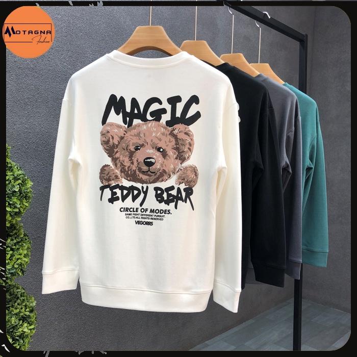 Áo nỉ dài tay chất đẹp, Áo sweater chất đẹp kiểu dáng Hàn Quốc in Gấu Magic mã NZ622