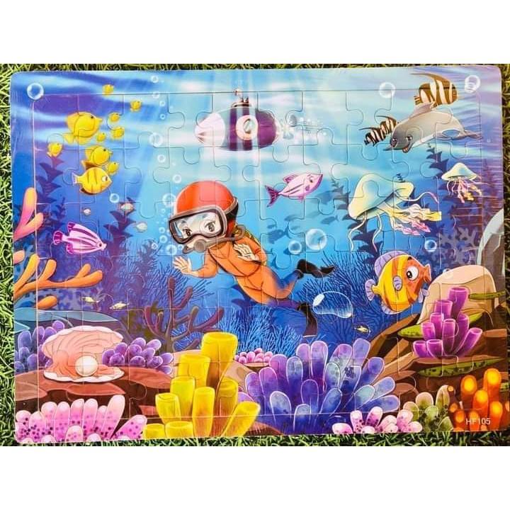 Đồ chơi tranh ghép hình 60 mảnh gỗ puzzle - Tranh ghép hình - Tranh xếp hình