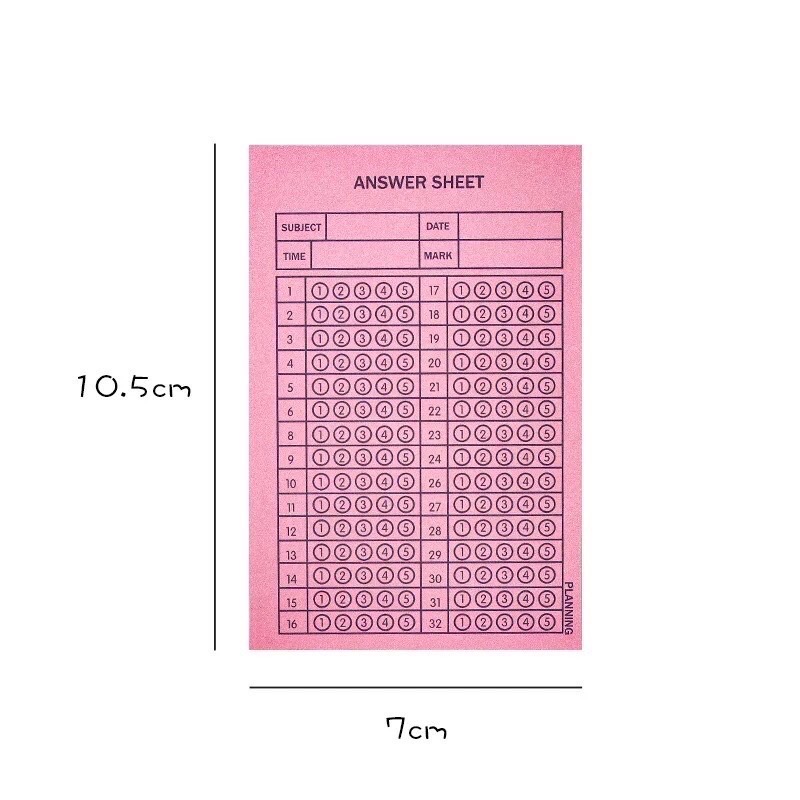 Tập 30 tờ phiếu trắc nghiệm 50 câu của Tiệm tạp hoá bà Bu - answer sheet