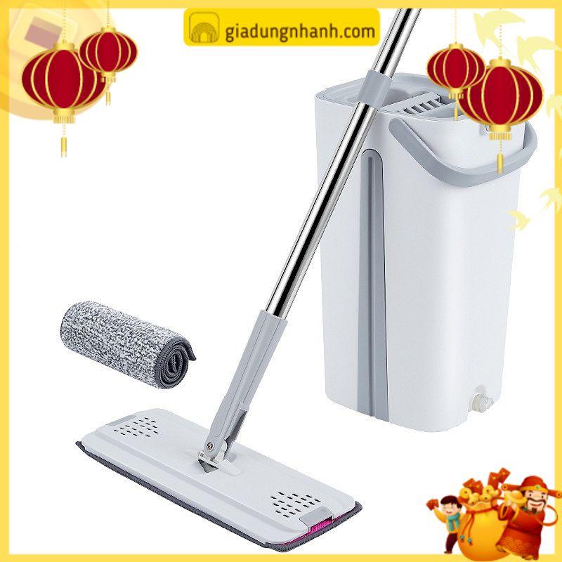 Bộ Lau Nhà Thông Minh Tự Vắt , Cây Lau Nhà Phẳng Xoay 360 Độ Cao Cấp