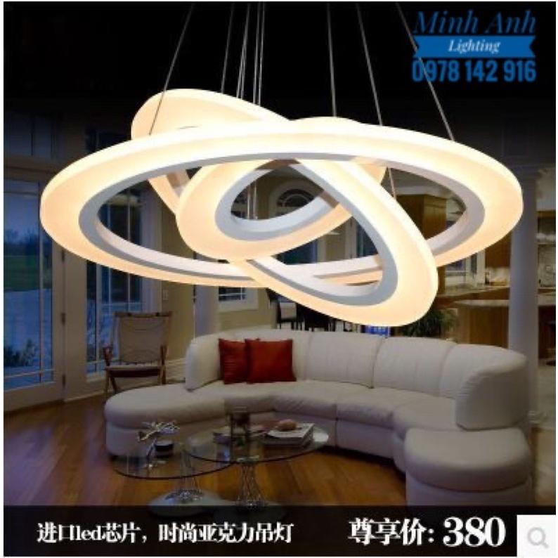 Đèn Thả Trần TH853 Hiện Đại 3 Chế Độ Ánh Sáng - Đèn Thả Phòng Khách Phòng Ăn Phòng Ngủ Led 3 Vòng