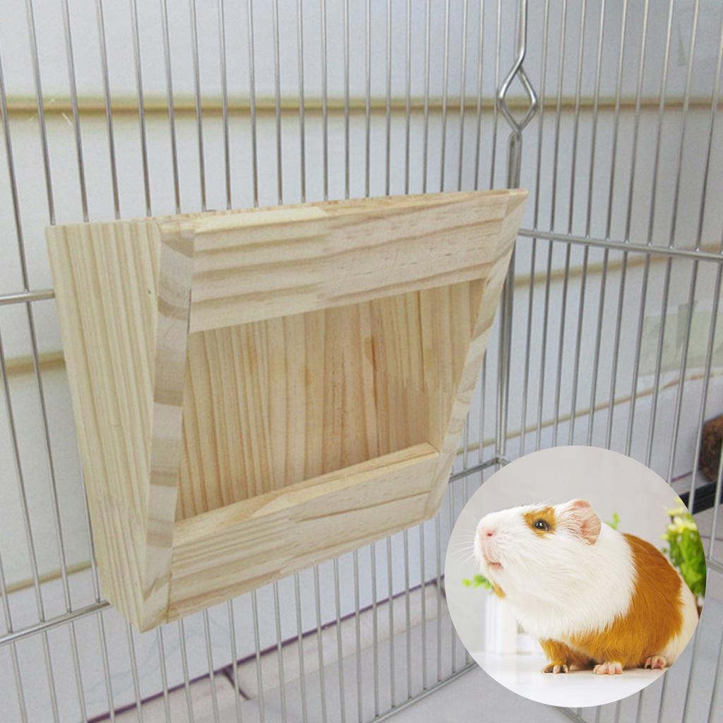 Natural Wooden Hay Feeder Rabbit Feeder Pet Cage Fixed Hay Rack Manger