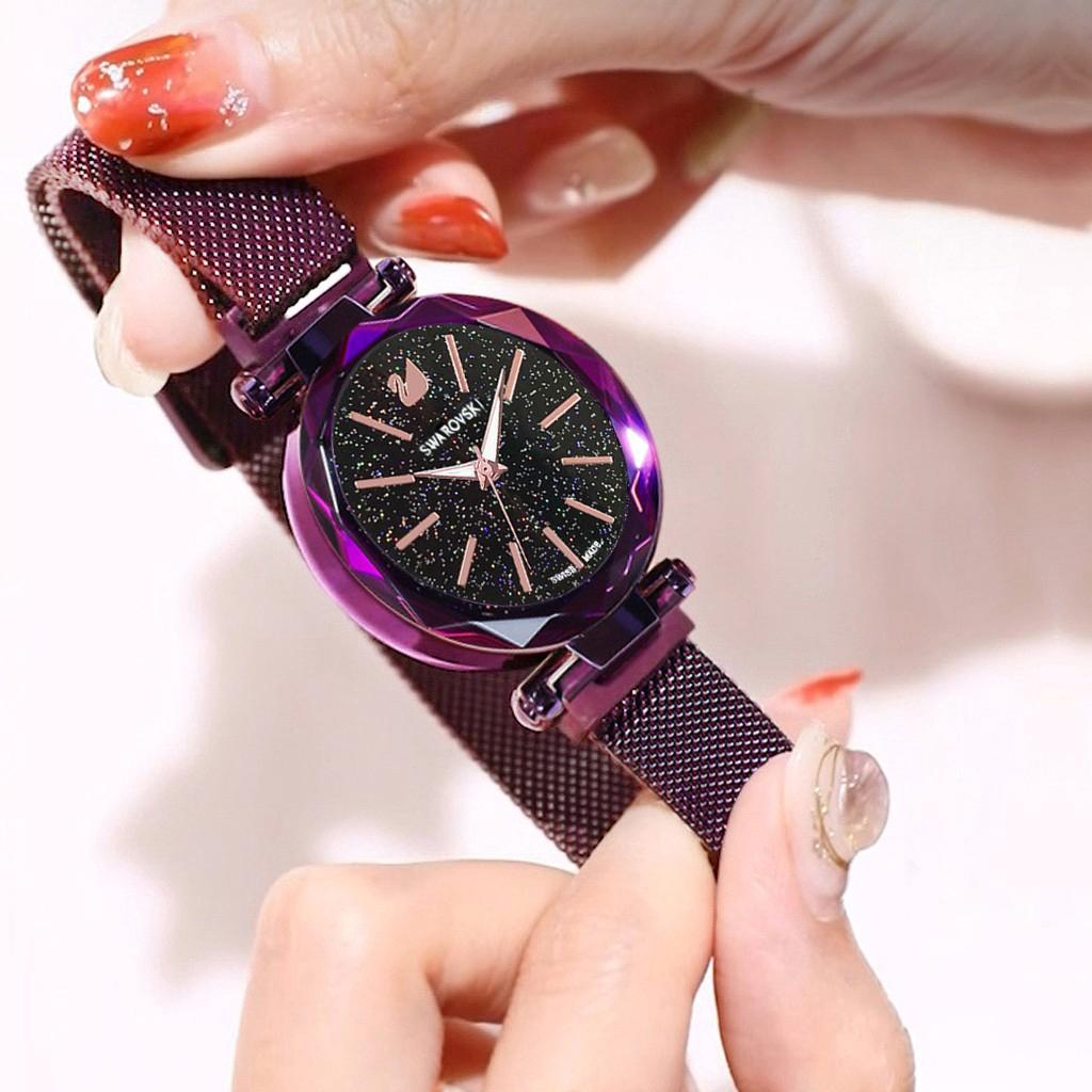 Đồng hồ dây kim loại chống rỉ thiết kế thanh lịch cho nữ