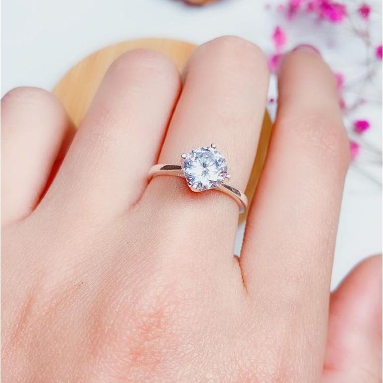 Nhẫn bạc nữ hình nơ xinh đính đá chất liệu bằng bạc MS050t