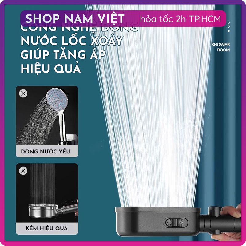 Vòi Hoa Sen Tăng Áp Cao Cấp Có Lọc, 3 Chế Độ Nước