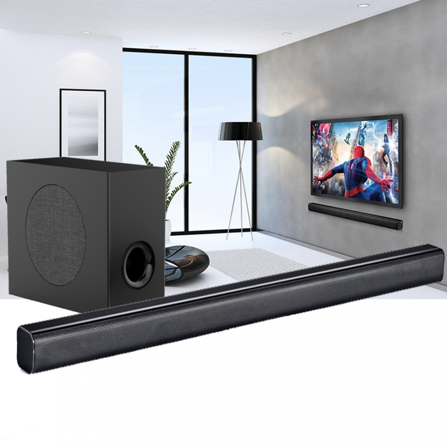 Bộ Loa Âm Thanh Giải Trí  Soundbar 5.1 Bluetooth H08 + Loa Siêu Trầm S2 - Đen AZONE