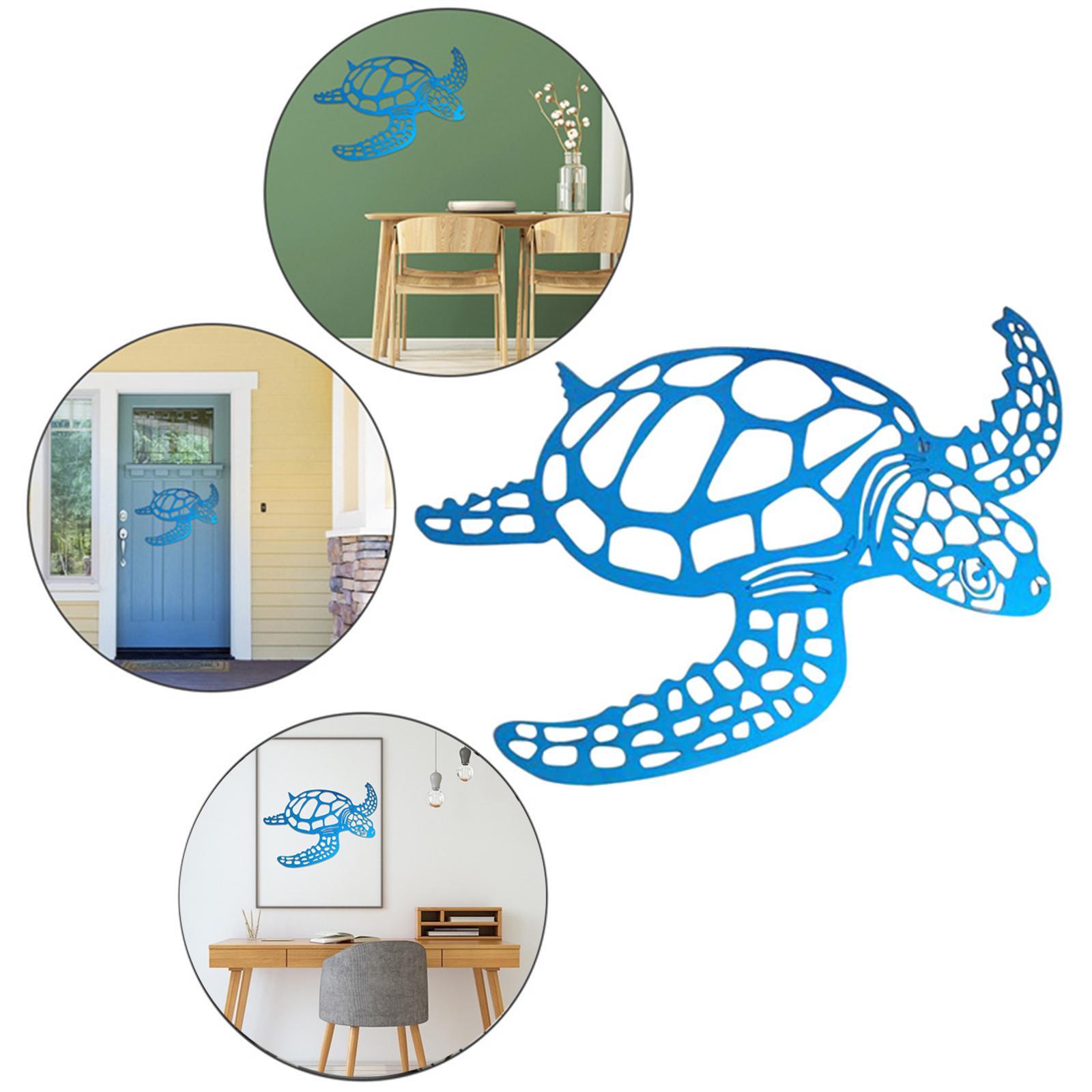 Sea Turtle Statue Gifts Iron Turtle Ornament for Garden TV Cabinet Fence