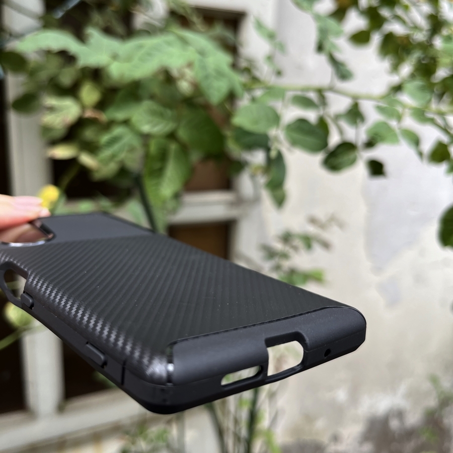 Ốp lưng dành cho Xperia 5 auto focus vân carbon - Hàng nhập khẩu