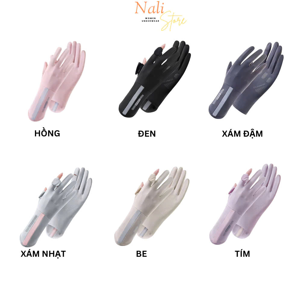 Găng Tay Hở 2 Ngón Unisex Chống Nắng, Có Thể Sử Dụng Cảm Ứng Điện Thoại UV UPF50+ MÀU GHI ĐẬM