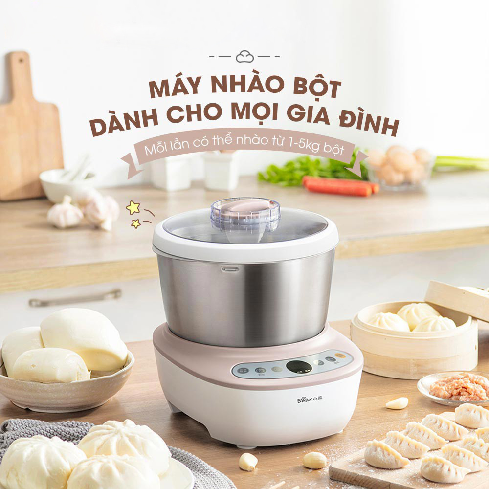 Máy Nhào Bột Tự Động, Ủ Bột , Trộn Bột Làm Bánh Cao Cấp Dung Tích 5L+ TẶNG GIẮC Ổ CẮM 3 CHÂN THÀNH 2 CHÂN - Hàng Nhập Khẩu