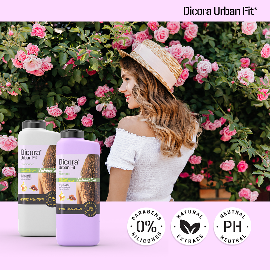 Dầu gội dành cho tóc xoăn Dicora Urban Fit chiết xuất tinh dầu Jojoba 400ml