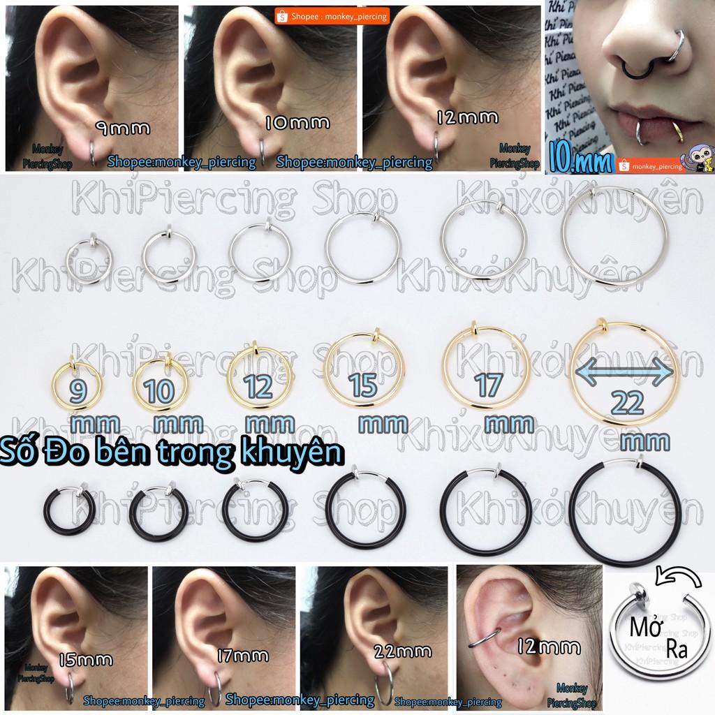 Khuyên Kẹp Giả ở Tai , Môi , Mũi  KHUYÊN KHÔNG CẦN BẤM LỖ