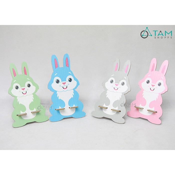 Combo 3 Giá đỡ điện thoại để bàn bằng gỗ con thỏ hoạt hình số 11