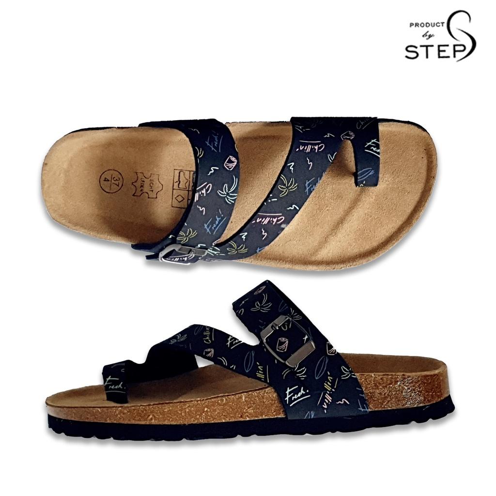 Dép đế trấu Nữ quai EVA in hoa văn chéo xỏ ngón (size 35-39)