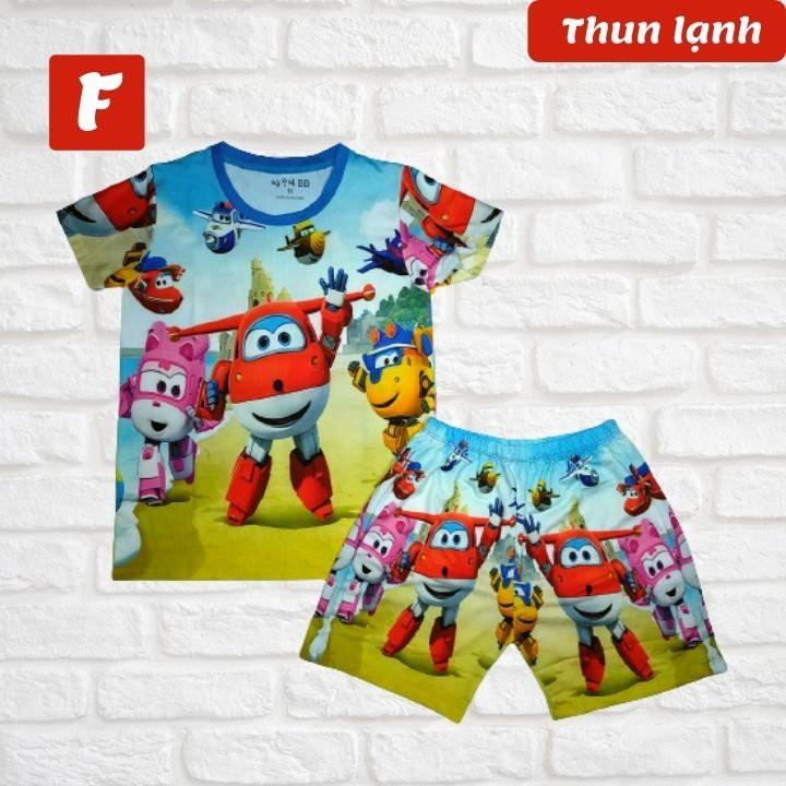 Đồ bộ bé trai hình đội bay siêu đẳng 26-46kg- Đồ bộ đẹp - Vải thun lạnh in 3d sắc nét - HNStore115