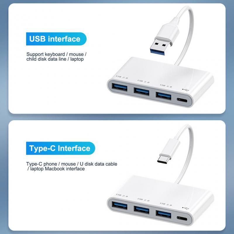 Hub ANKNDO chia 4 cổng usb 2.0 3.0 tốc độ cao 4 trong 1 cho Laptop Notebook