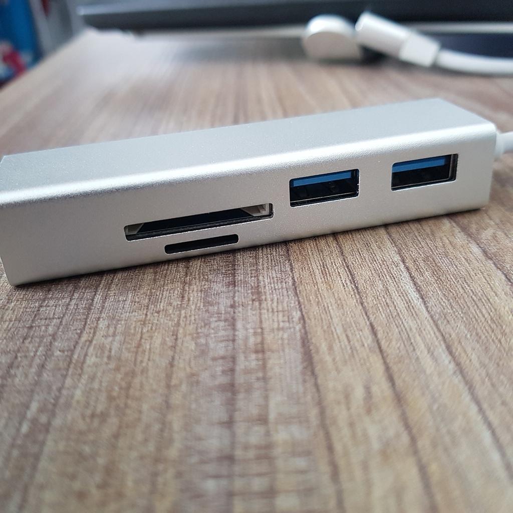 Hub usb type-c ra 3 cổng usb 3.0, thẻ nhớ TF, SD dành cho Surface, Táo, Laptop - Hồ Phạm