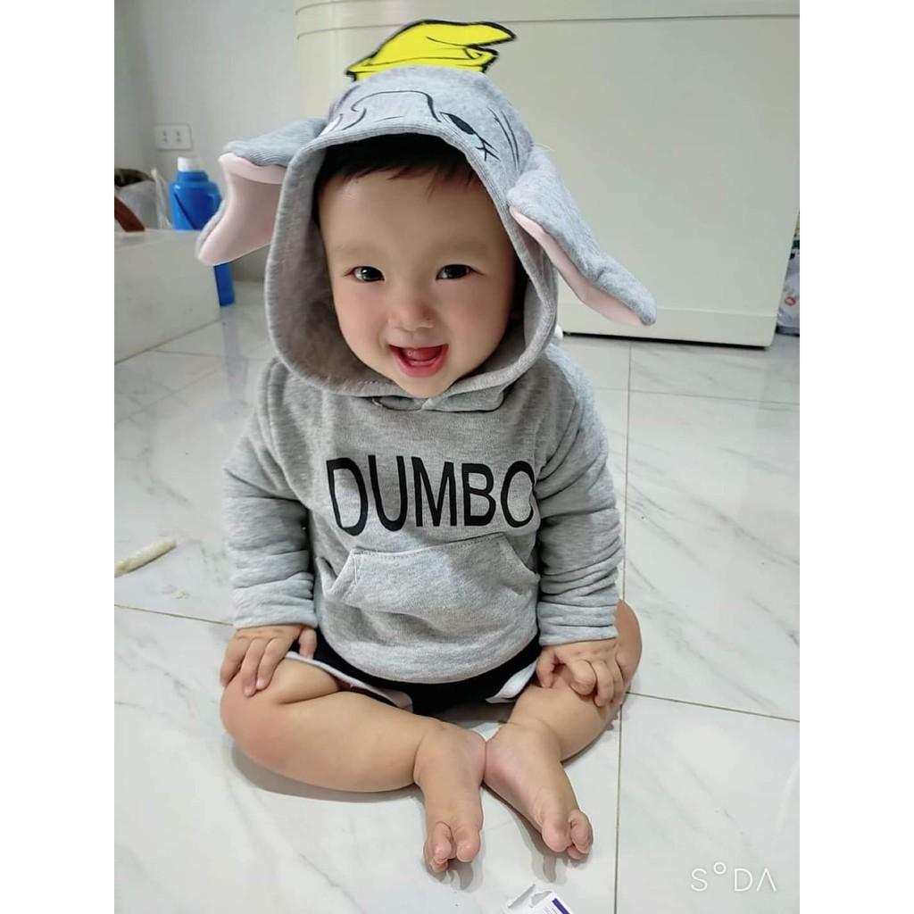 Áo nỉ trẻ em thu đông hoodie mũ trùm đầu hình thú dễ thương cho bé trai bé gái từ 8 đến 18kg